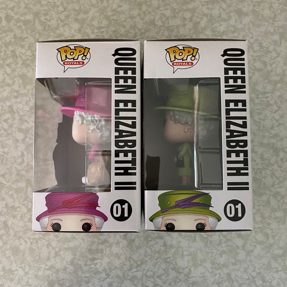 Pair of Beloved Funko Pop! Royal Family-Funko Pop Queen Elizabeth II #01 ENGLAND - Picture 2 of 12